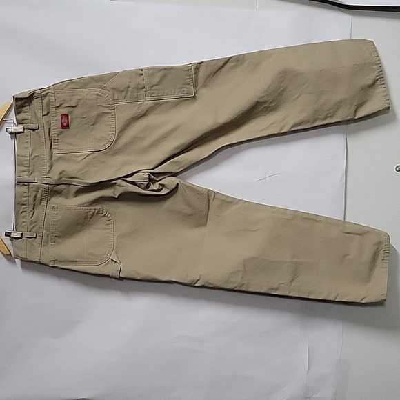 Dickies, Vtg, Men's Heavy-Duty Carpenter Pants, 38x32, Natural Canvas Khaki. - Picture 3 of 11